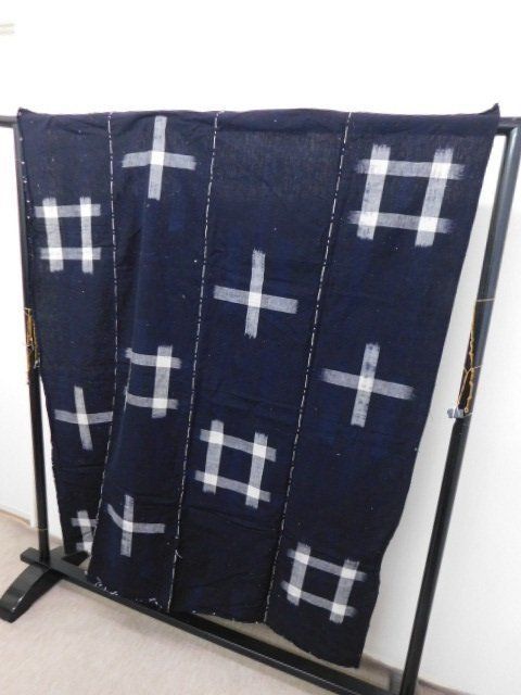 楽布特選〕P21028 昔の絵絣木綿4巾 クリアランス オークション k