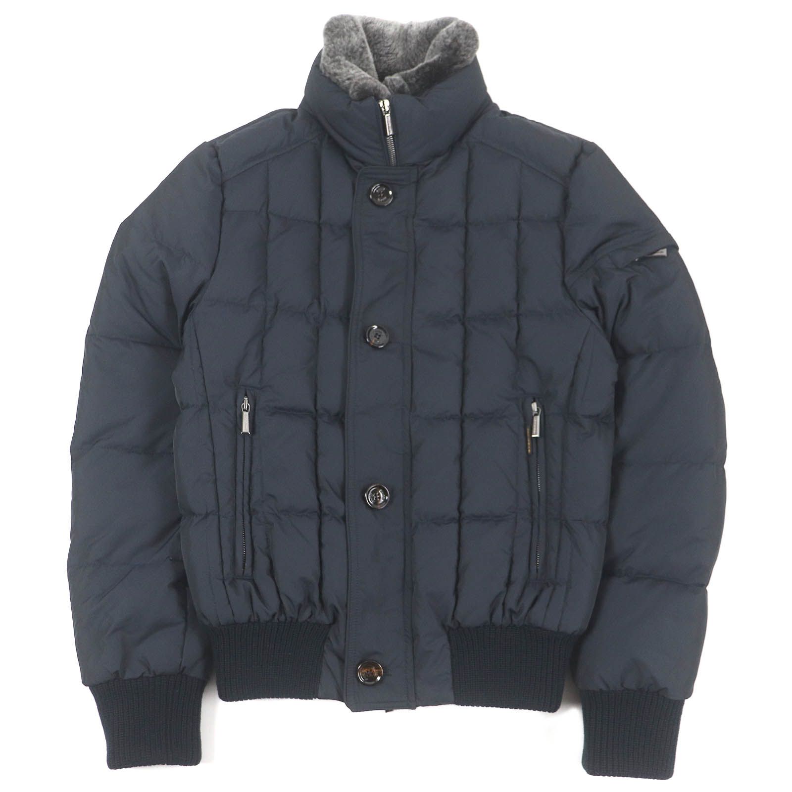 極美品□MOORER ムーレー SOLERI-KM2 襟ラビットファー カシミヤ混  