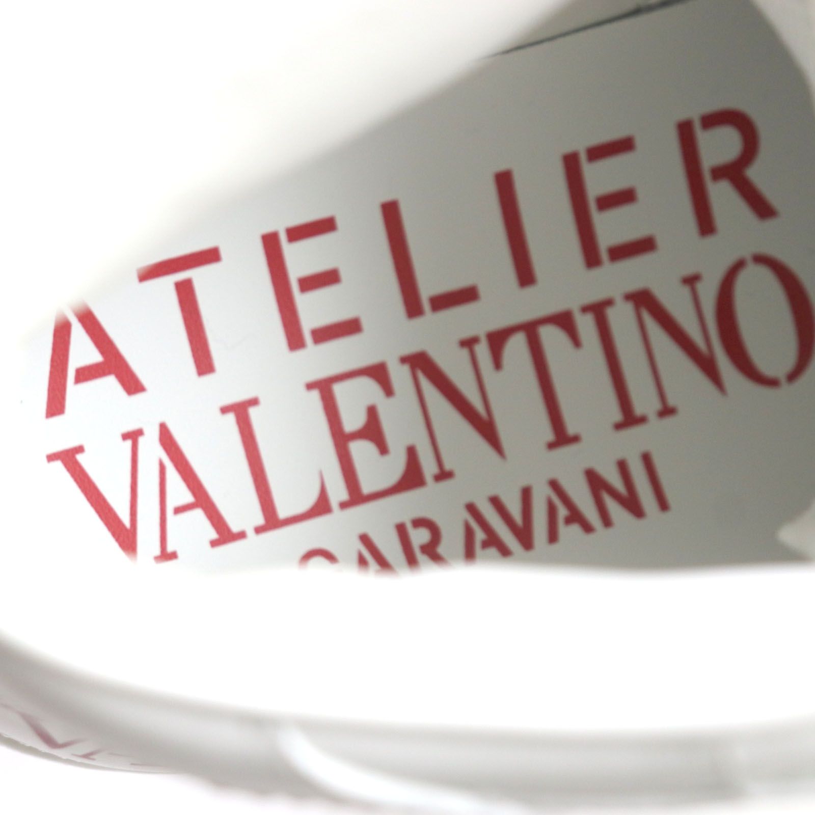 未使用品▼VALENTINO ヴァレンティノ ATELIER アトリエ ロゴ入り レザー ハイカットスニーカー ホワイト レッド 40 保存袋付き イタリア製 メンズ