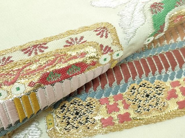 平和屋本店□極上 太鼓柄 本袋帯 龍村平蔵柄 厳毛錦 金銀糸 共箱付き  