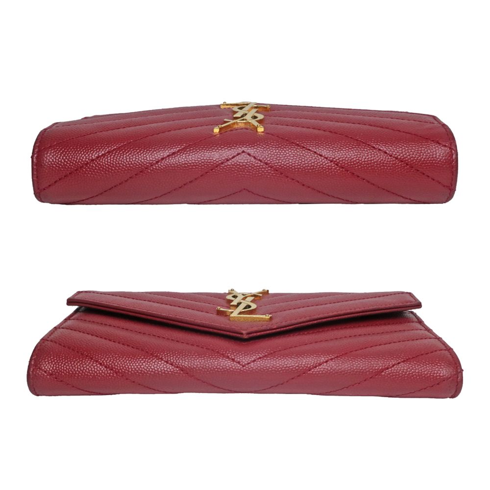 名東】【SAINT LAURENT】サンローラン 二つ折り長財布 ワイン 名東】【SAINT LAURENT】サンローラン 二つ折り長財布 ワイン