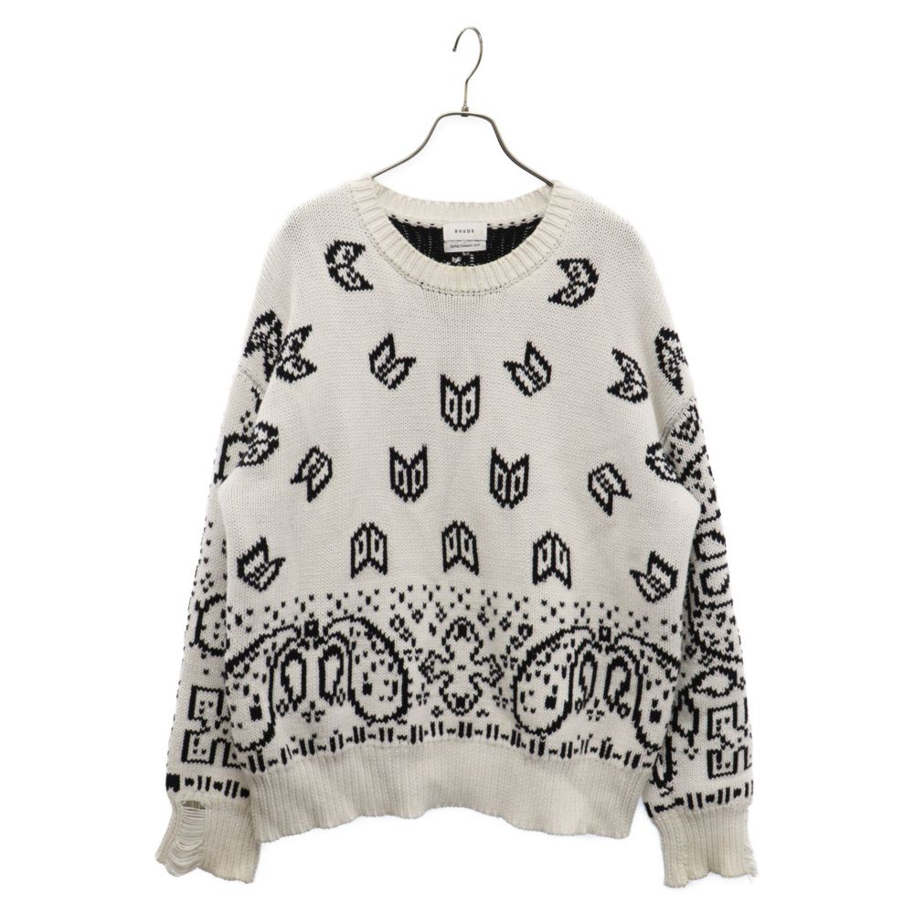 RHUDE ルード 21SS ペイズリー柄 カシミヤ混 ニットセーター RHUDE (ルード) 21SS ペイズリー クルーネック カシミヤ混