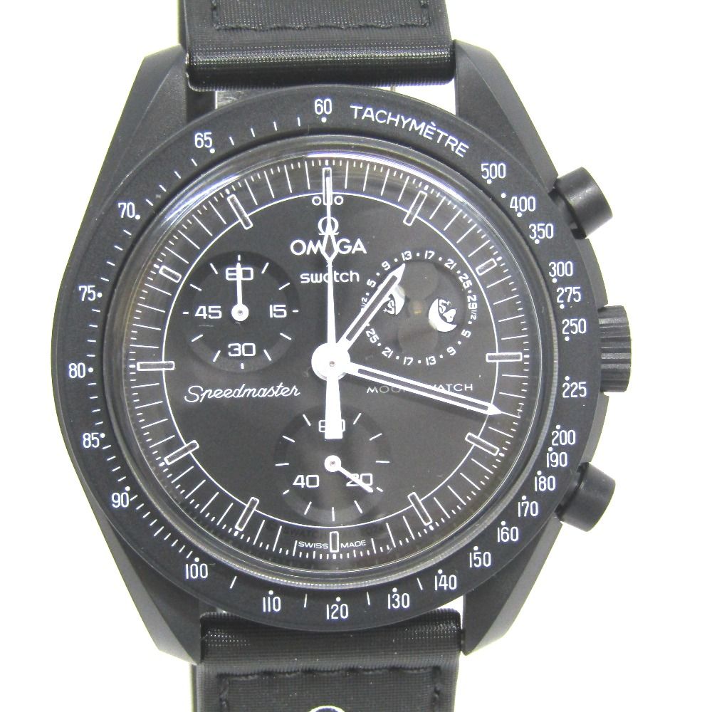 Tj269121 スウォッチ×オメガ スヌーピー MISSION TO THE MOONPHASE NEW MOON 腕時計 ブラック SO33B700 Swatch