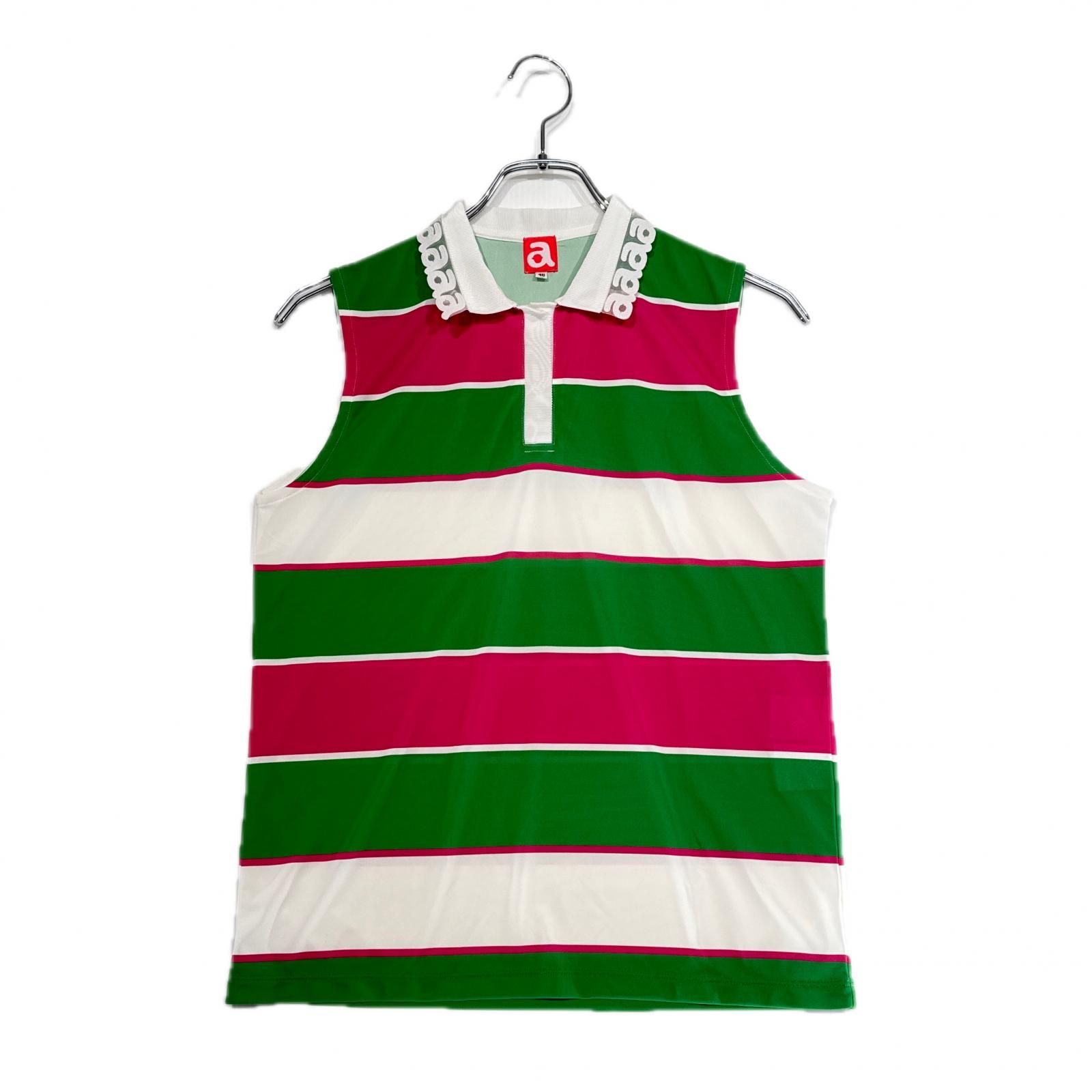 archivio - coco 中古 アルチビオ archivio レディース ノースリーブ 36(S) 緑×白×黒 ポロシャツ ボーダー 中古 レディース アルチビオ archivio ノースリーブ 36(S) 緑×白