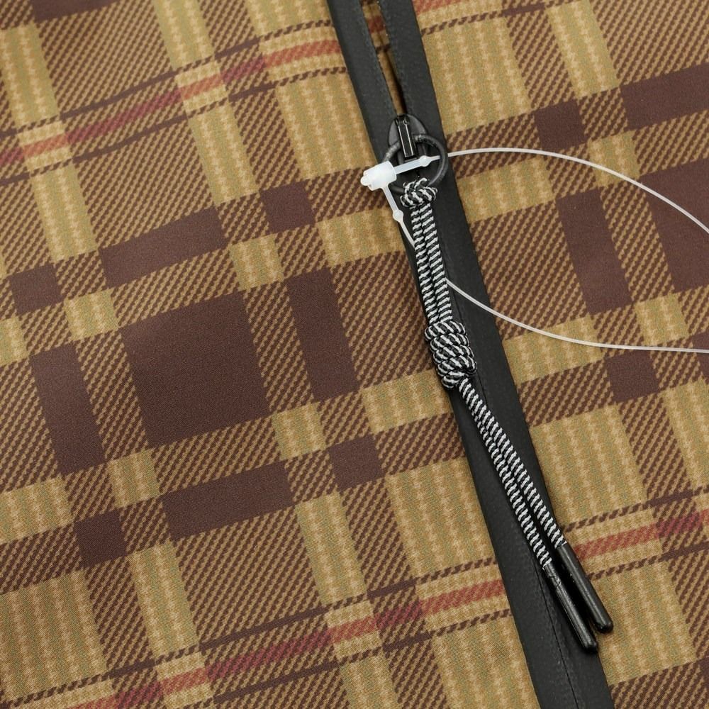 【新品アウトレット】バグッタ Bagutta ポリエステル チェック ジップアップ シェルジャケット ベージュxオリーブxダークブラン【サイズM】【メンズ】