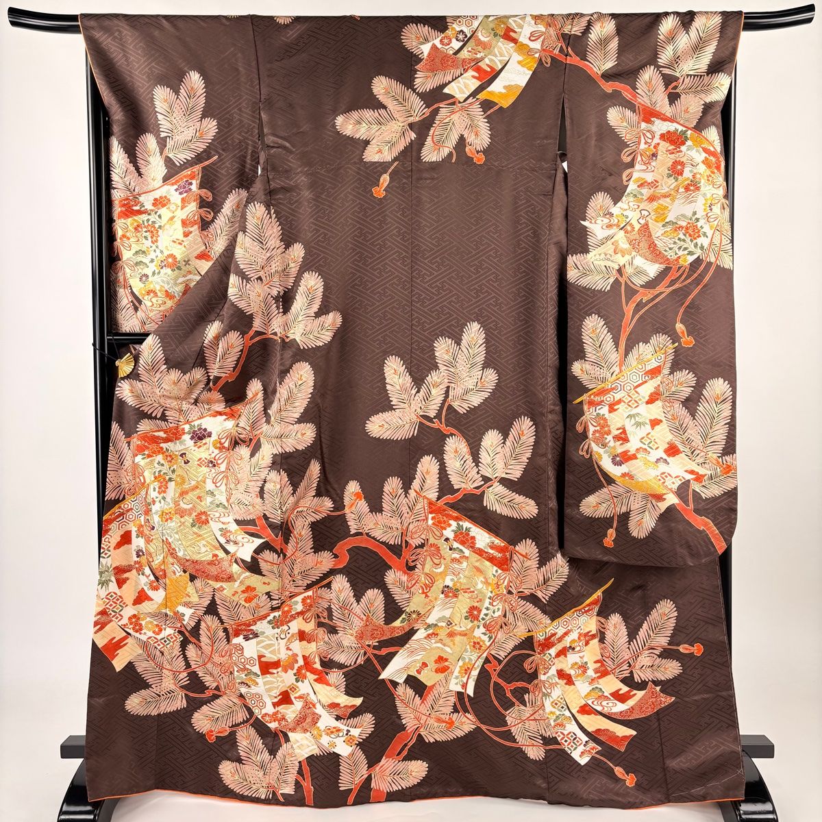 ★専用★美品 振袖 アイボリー 万華鏡 トールサイズ 身丈178.5cm 振袖 身丈163cm 裄丈65.5cm M 袷 袋帯フルセット 檜扇 桜 金糸