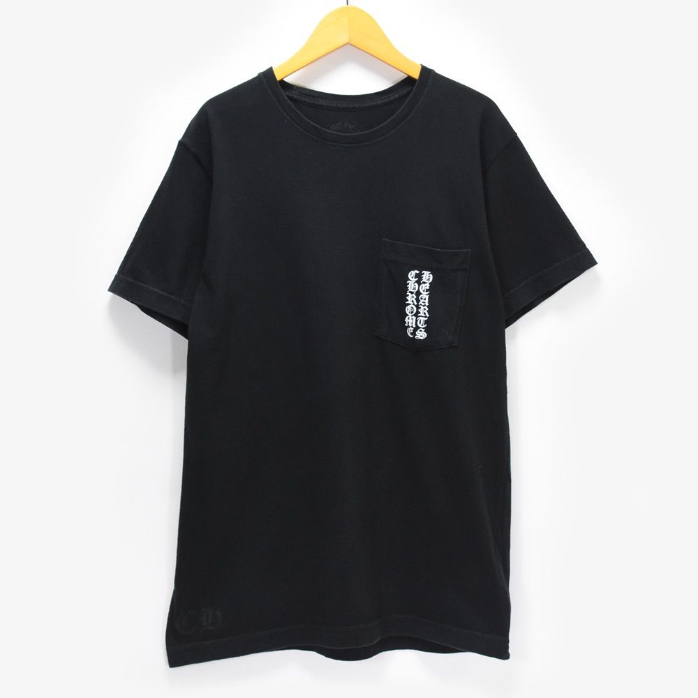 CHROME HEARTS クロムハーツ セメタリークロス スクロールラベル ポケット Tシャツ 半袖 Lサイズ ブラック 黒 カットソー