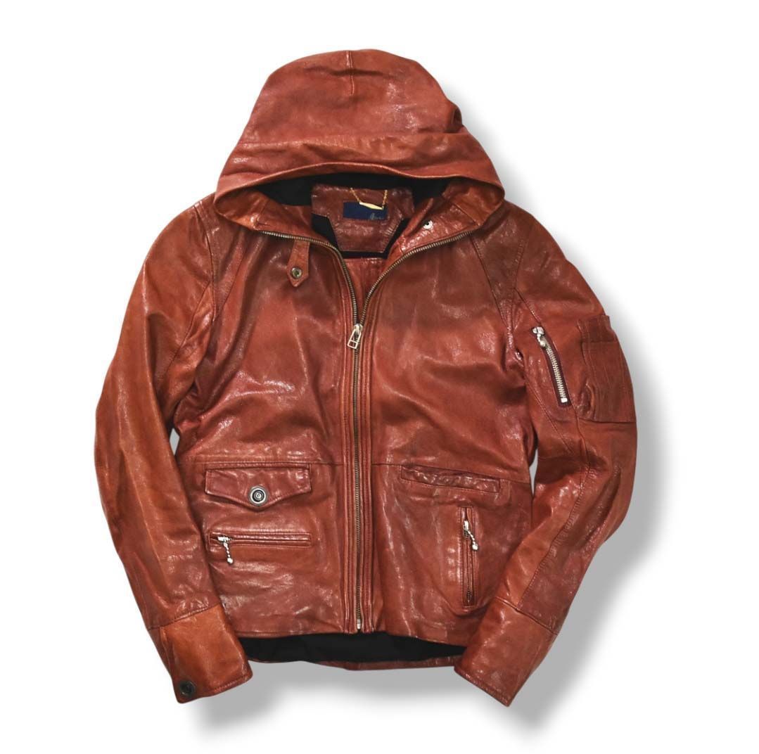 本革!】 アヴィレックス AVIREX 山羊革 ゴートスキン フーデット