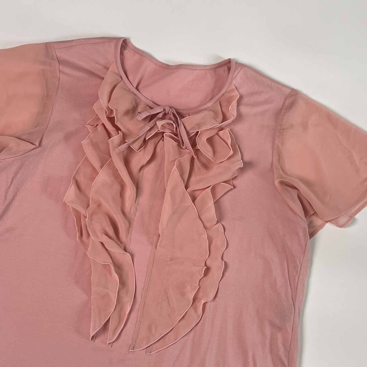 Leilian レリアン フリル デザイン 半袖 Tシャツ カットソー