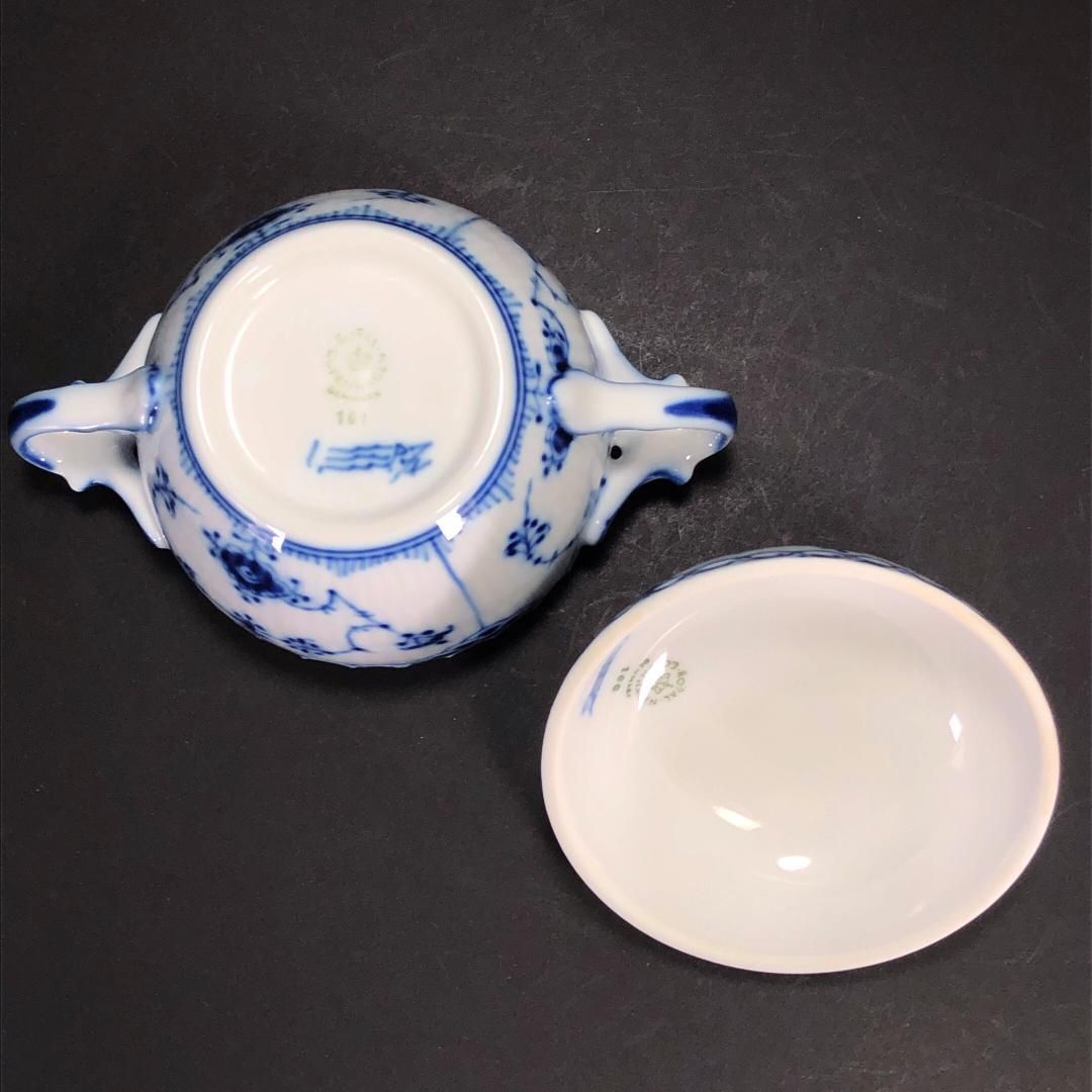 Royal Copenhagen ロイヤルコペンハーゲン ブルーフルーテッド ハーフレース シュガーポット 陶器 ホワイト ブルー SKLAD-KIRPICHA_RU