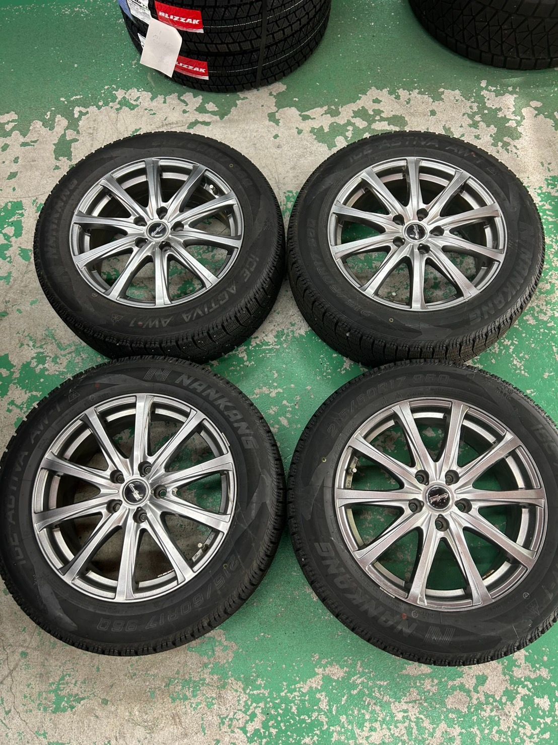 EuroSpeed ユーロスピード 17×7J 55 5H114.3 × NANKANG ICE ACTIVA AW-1 215 60R17 スタッドレス 4本セット