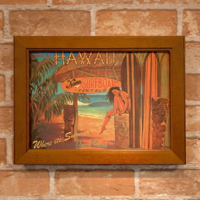 【新品】インテリアポスター/ハワイアン*ロコガール カットリーダー アートプリント Hula Fantasy 28.0×35.5cm