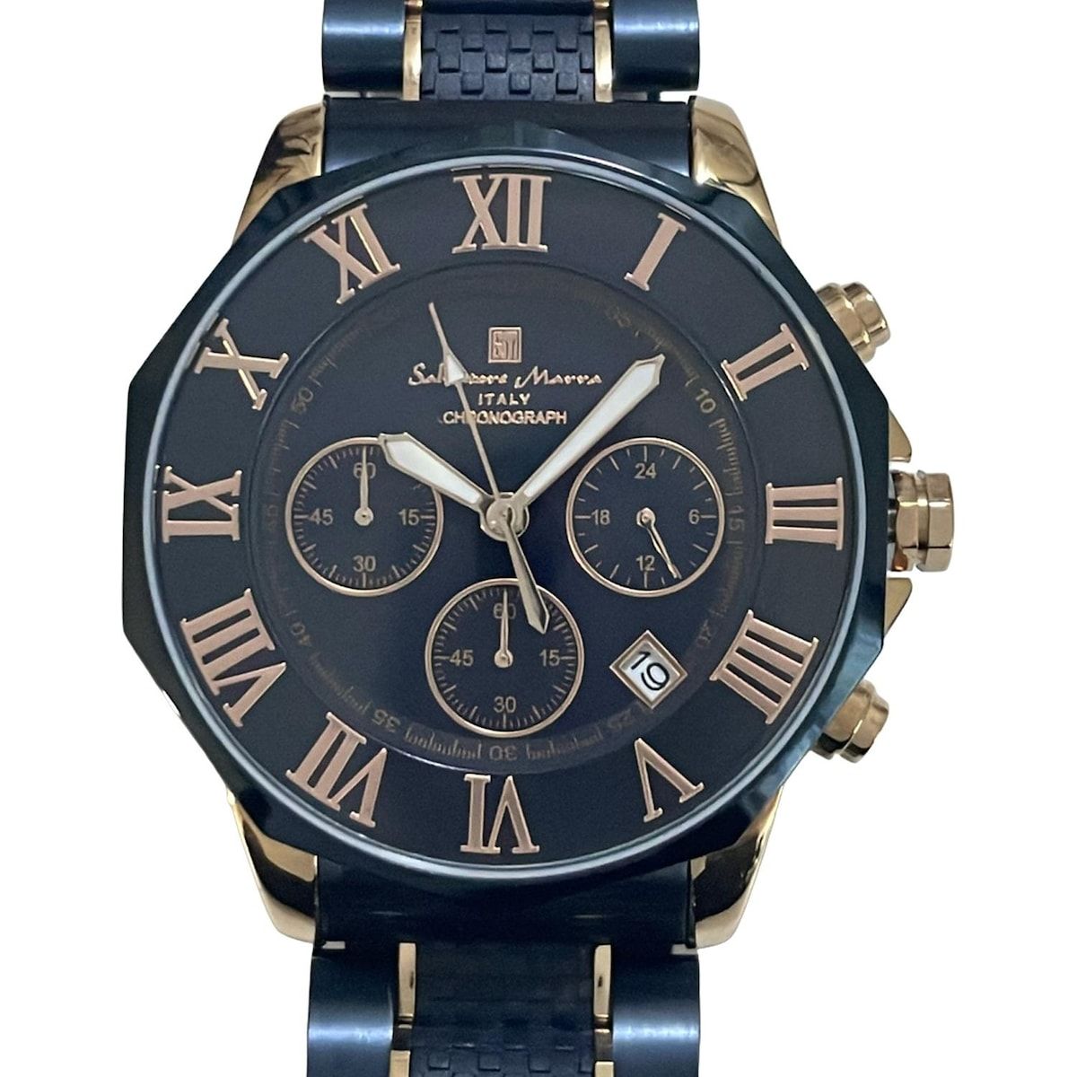 Salvatore Marra サルバトーレマーラ 腕時計 - SM15104-1 メンズ クロノグラフ ダークネイビー