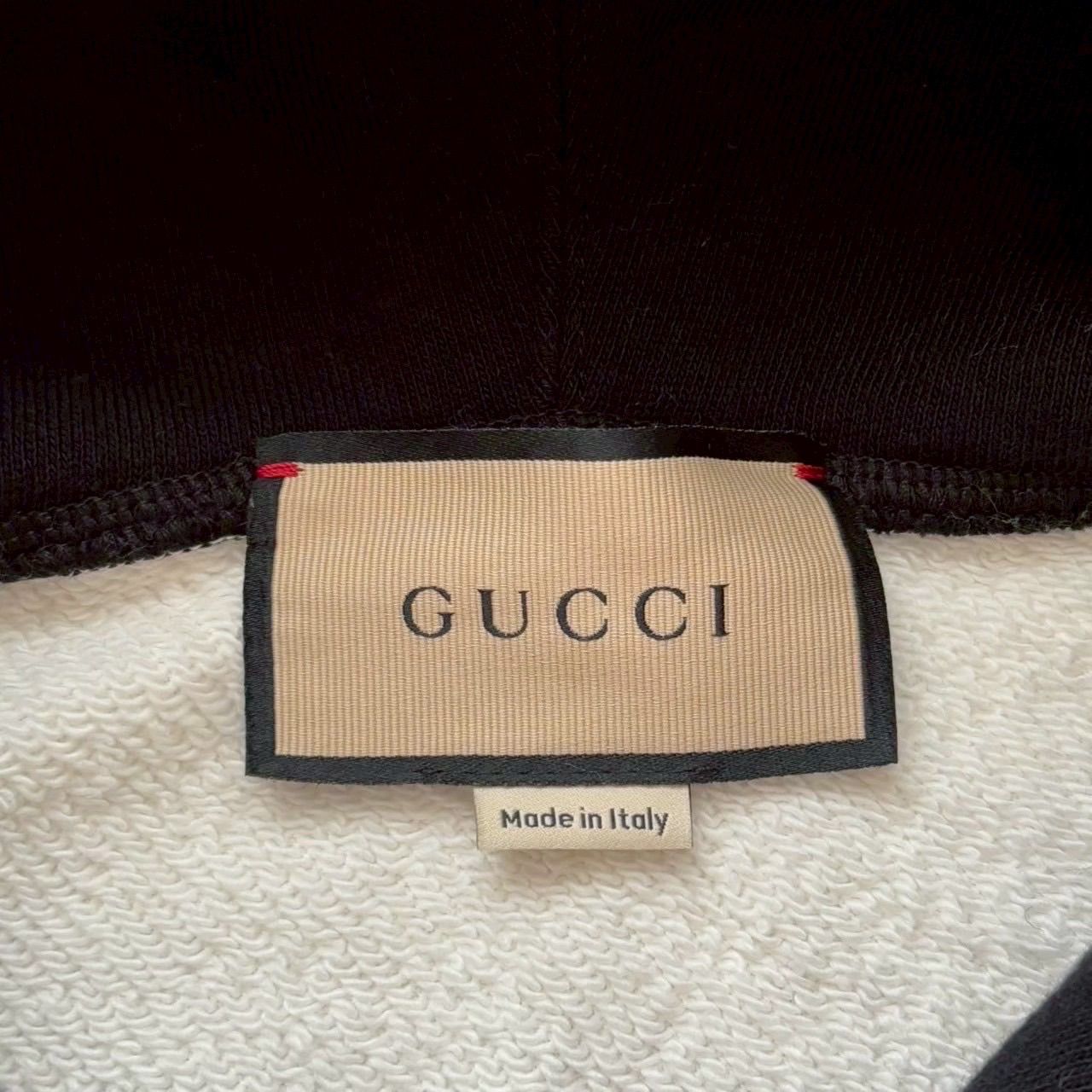 GUCCI グッチ パーカー 白 黒 ビックロゴ ポケット フード メンズ S 