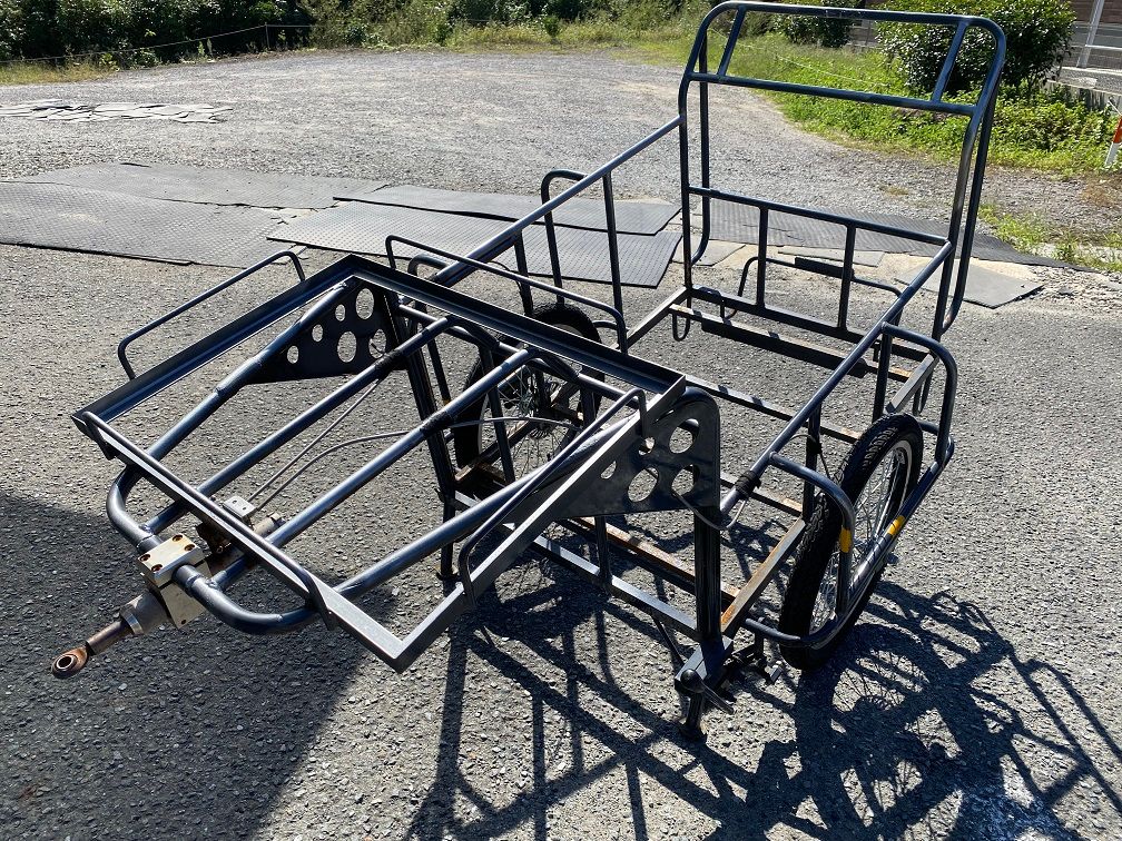 現状品 熊本県内雑多 自転車用 リヤカー 荷台 ○YR-17937○