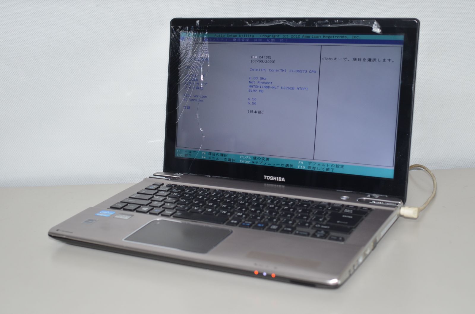 ジャンク品ノートパソコン 東芝Dynabook T642/T8HB core i7-3537U メモリー8GB