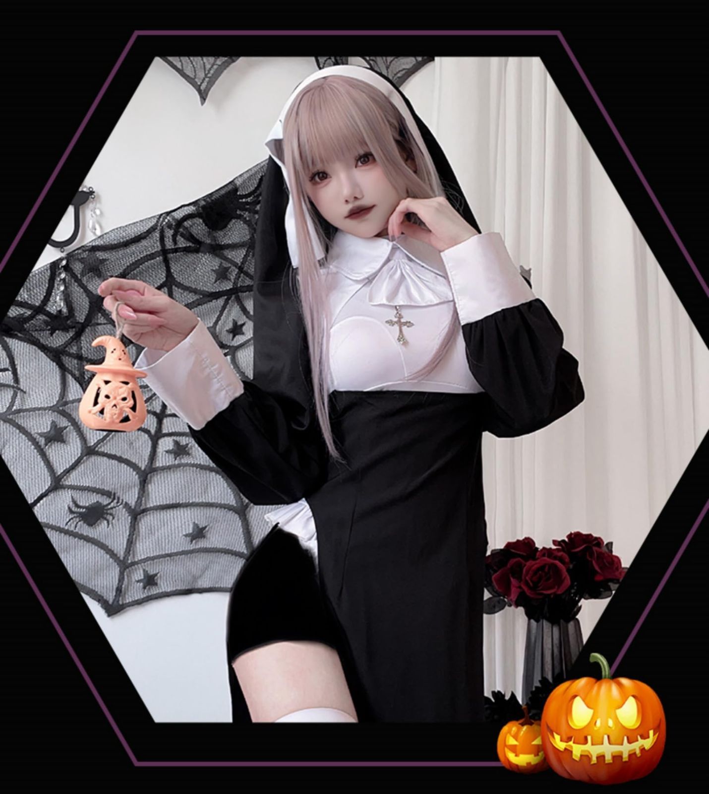 新品 [JUNDOMECY] シスター コスプレ セクシー 修道女 衣装 6点