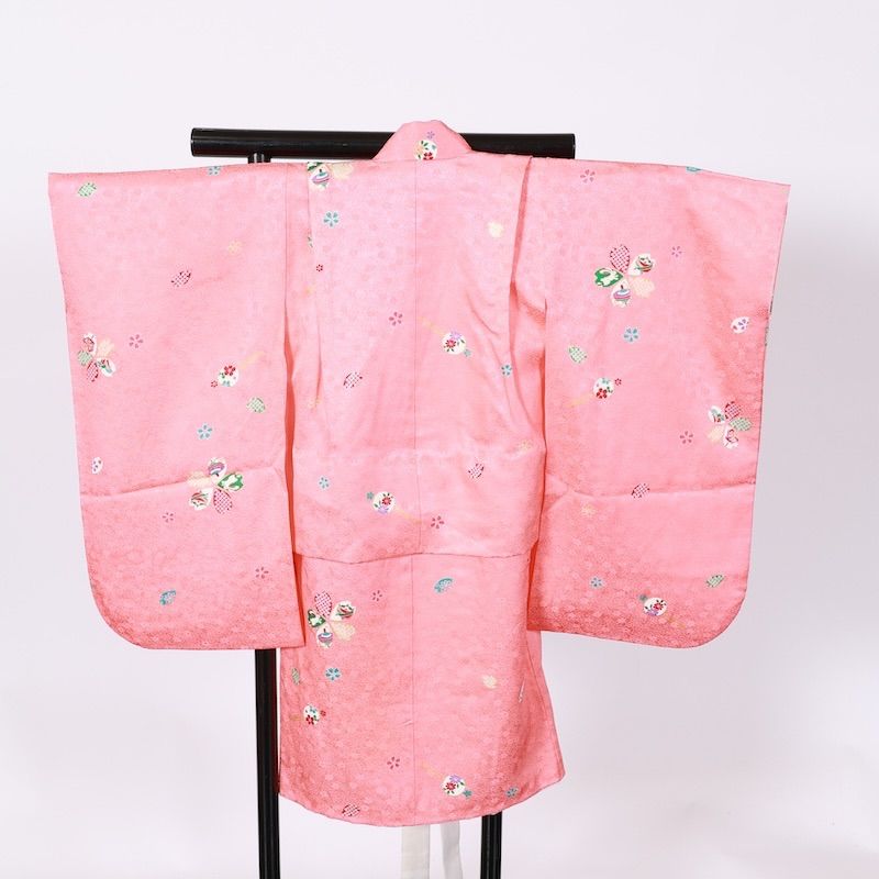 女児三身　ピンク　ブルー　紫　赤　ゴールド　うさぎ　花　染め疋田　TT23