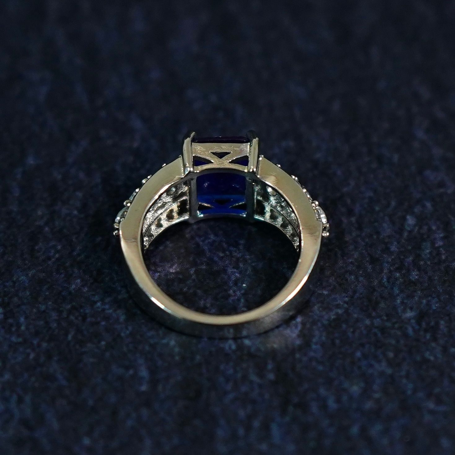 CZサファイア & CZダイヤモンド】リング プラチナ加工 アクセサリー 