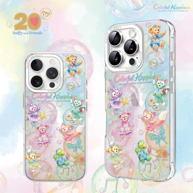 ダッフィーフレンズ リーナベル ステラルー オルメル カラフルハピネス 20周年スマホケース 携帯ケース iPhoneケースiPhone13iPhone14iPhon xzjhted#