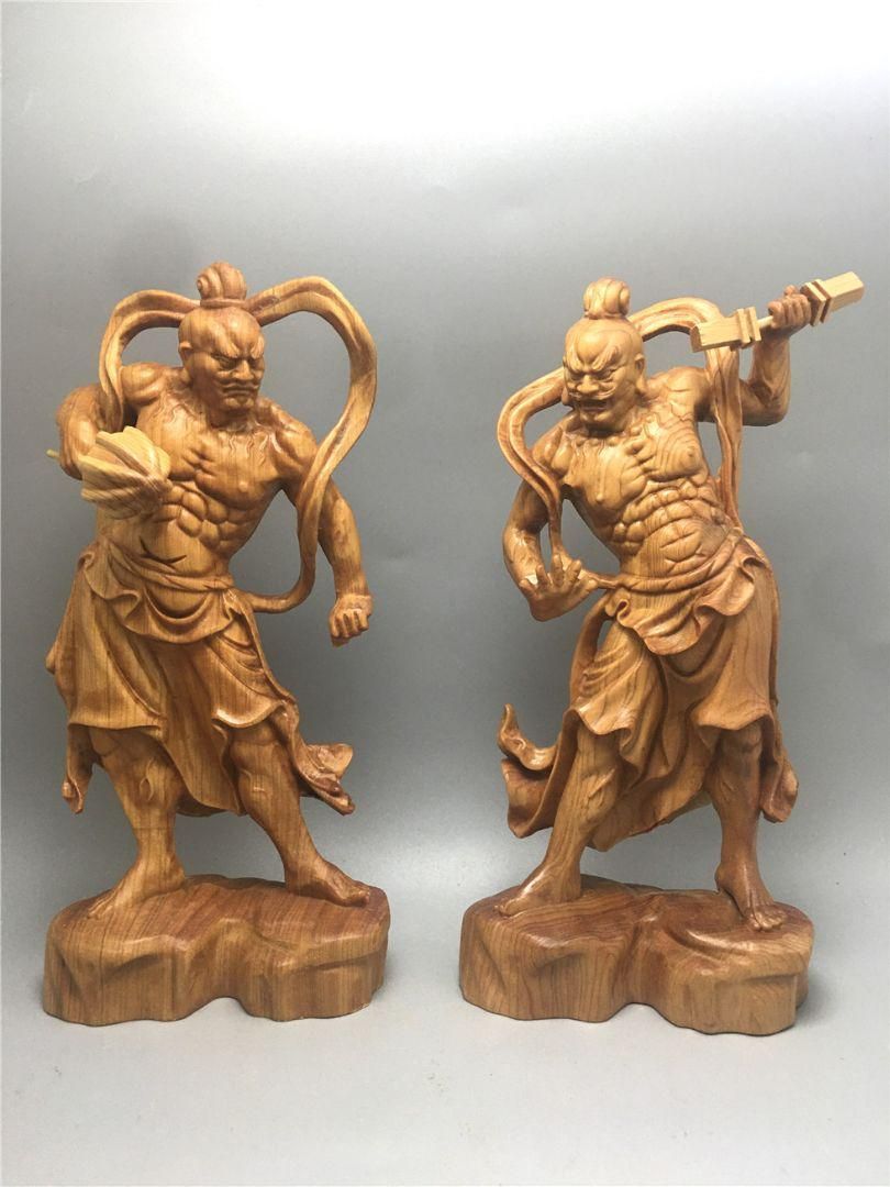 木彫仏像 仏教美術 精密細工 金剛力士像 仏師手仕上げ品 高さ20cm 木彫仏像 仏教美術 精密細工 金剛力士像 仏師手仕上げ品 高さ20cm