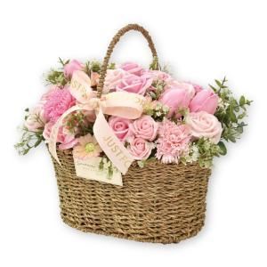 3営業日で発送 ソープフラワー 4カラー ローズバスケット 6個アソート PK PU RD YE 色指定可 S-205PK 入数 6