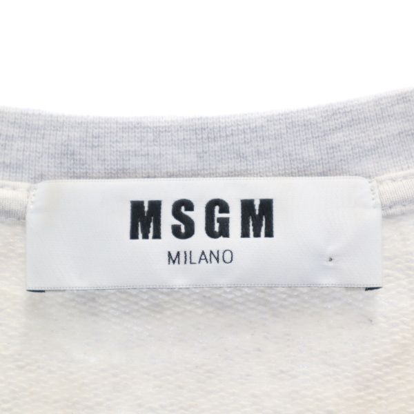 MSGM イタリア製 スウェット XS グレー系  長袖 トレーナー ロゴプリント メンズ   【220303】