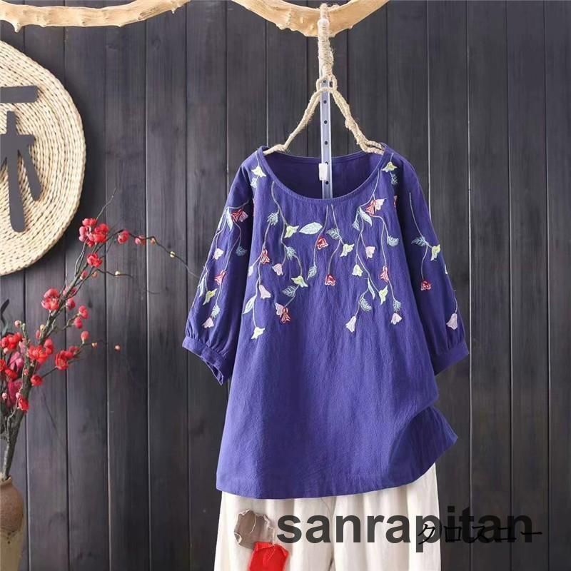 ブラウス シャツ レディース ス 半袖 夏 五分袖 花柄 リネン 刺繍 Uネック チャイナ服 ゆったり 大きいサイズ フリル 体型カバー 夏服 夏 楽天市場】ブラウス シャツ レディース トップス 半袖 夏 五分袖