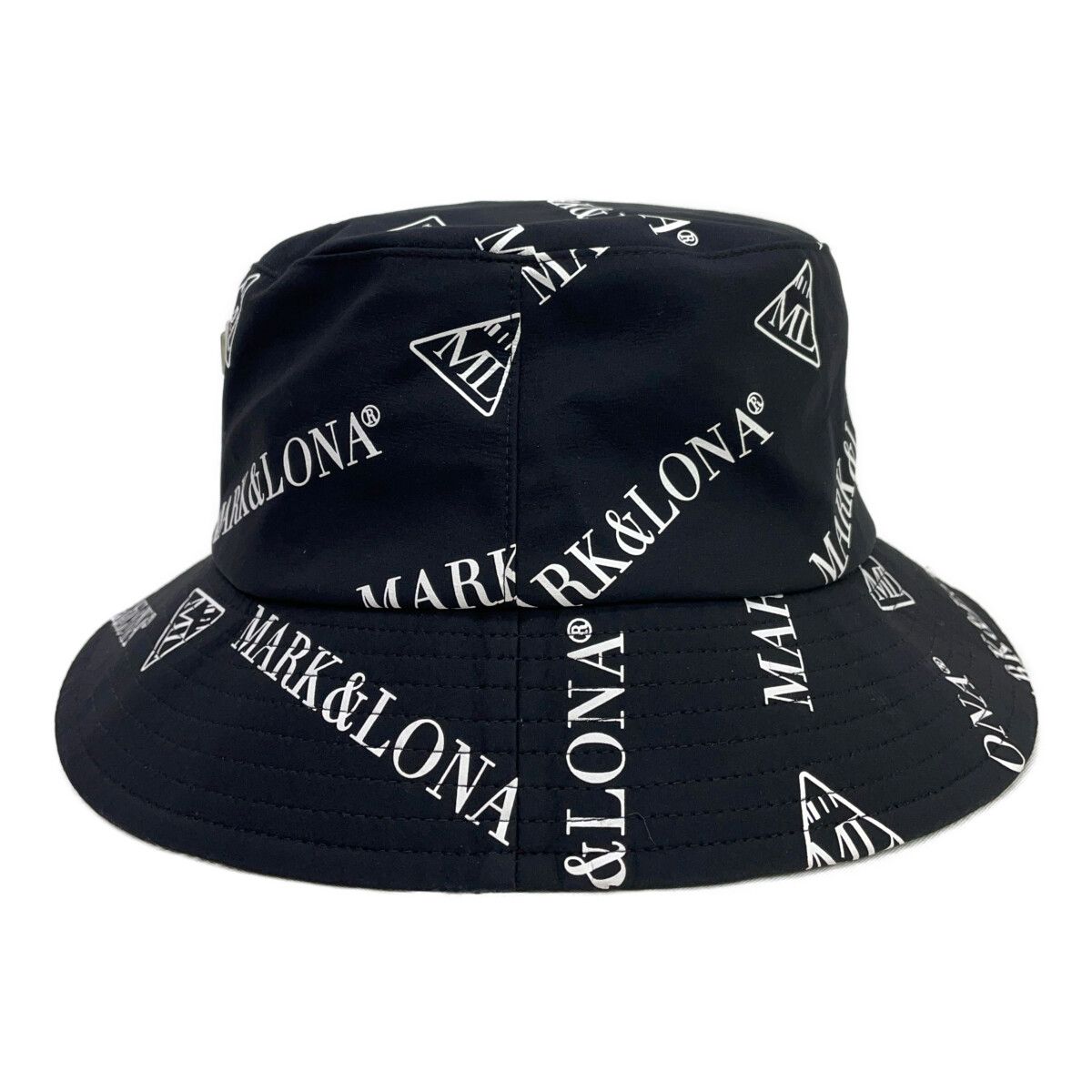 マークアンドロナ MARK-LONA バケットハット L ブラック 黒 ロゴ総柄