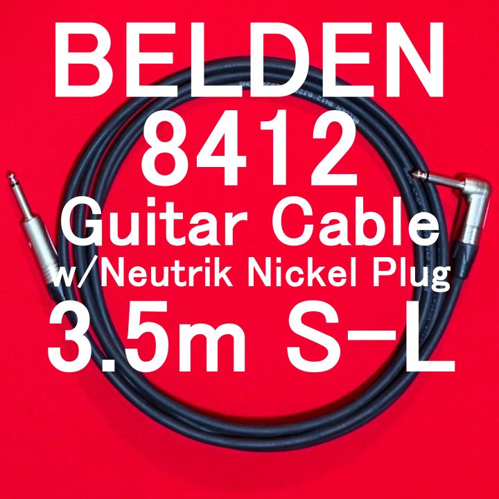 BELDEN 8412 Guitar, Bass Cable w / Neutrik Nickel Plated Plug SL 3.5m ...