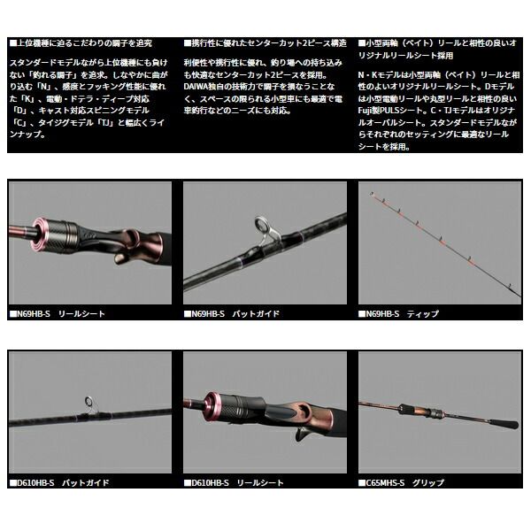 ≪'24年3月新商品！≫ ダイワ 紅牙 N510HB-S・K 〔仕舞寸法 94cm