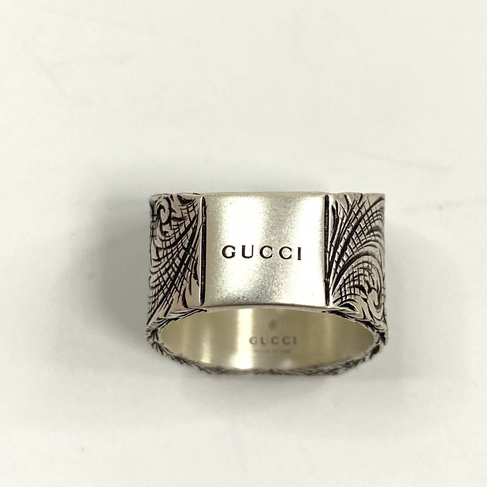 中古】グッチ GUCCI メンズ イニシャルリング K XL Ag925
