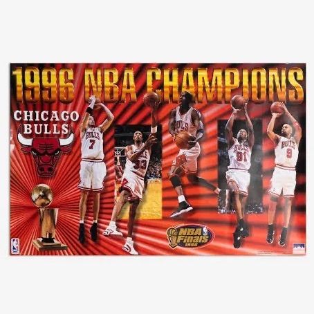 新品未開封 96年当時品》CHICAGO BULLS 1996 CHAMPS ポスター