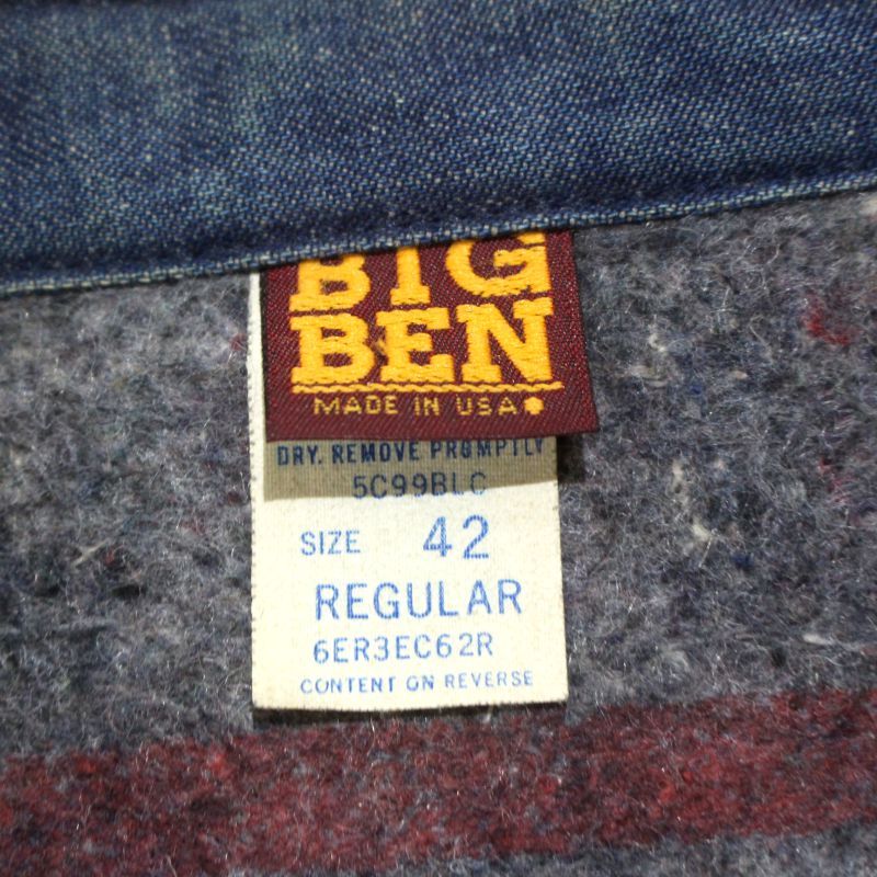 70s USA製 vintage BIGBEN 裏地ブランケット デニム カバーオール