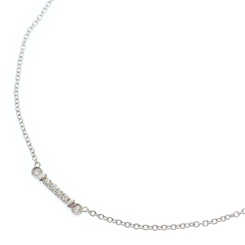 TIFFANY-Co ティファニー フルール ド リス キー バー ペンダント ダイヤモンド ネックレス Pt950 プラチナ ジュエリー