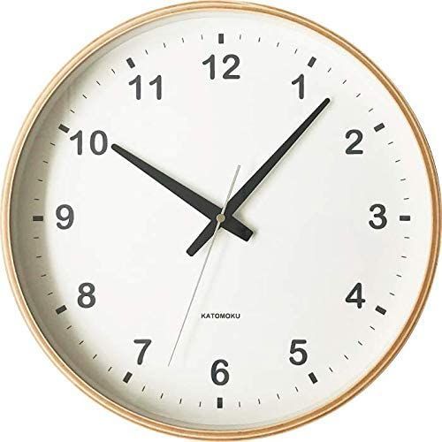 KATOMOKU plywood wall clock 15 電波時計 スイープ（連続秒針） km