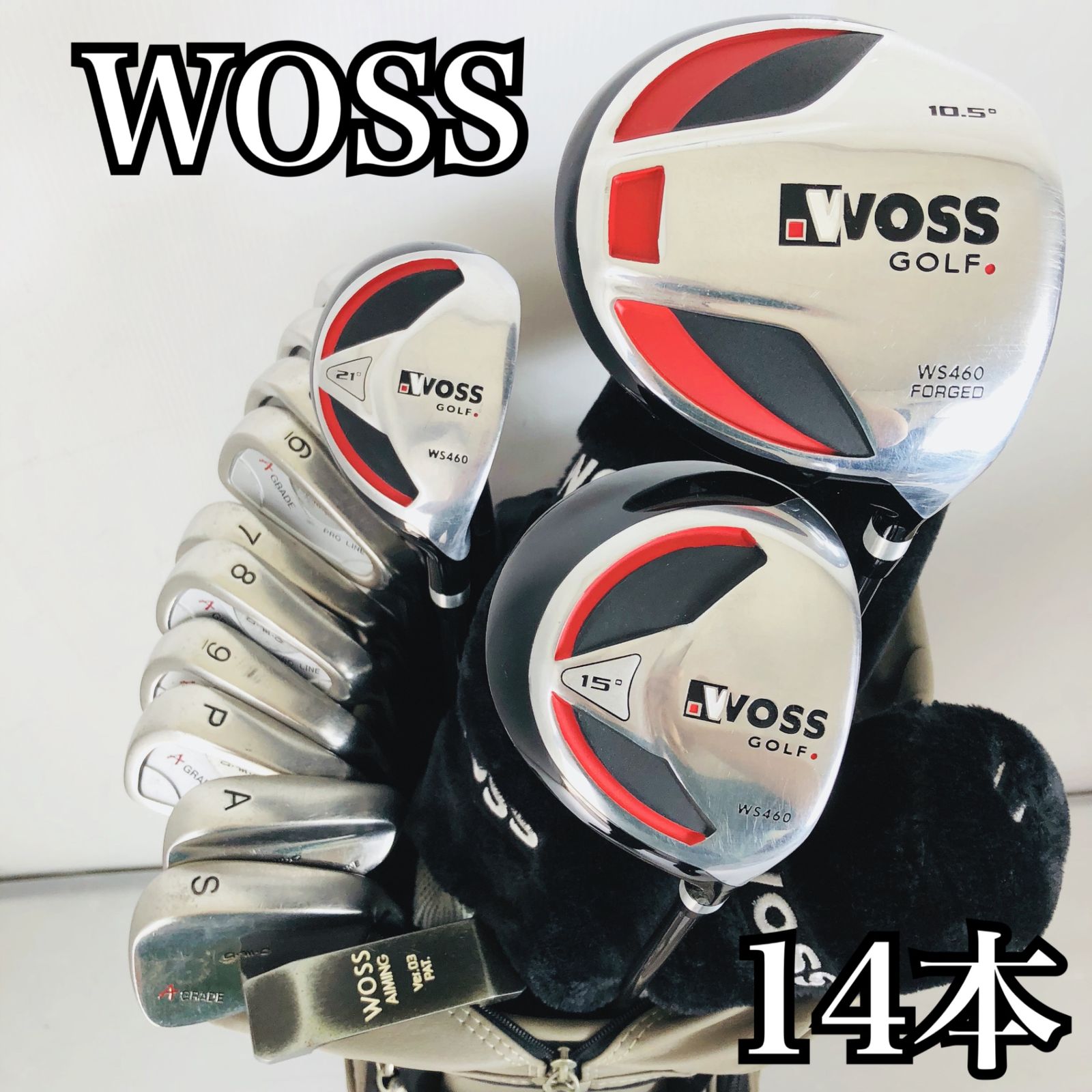 豪華 14本 WOSS ウォズ メンズ ゴルフ クラブ セット 初心者 入門