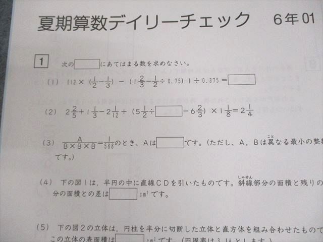 SAPIX サピックス 小6 夏期算数デイリーチェック レベルH/M