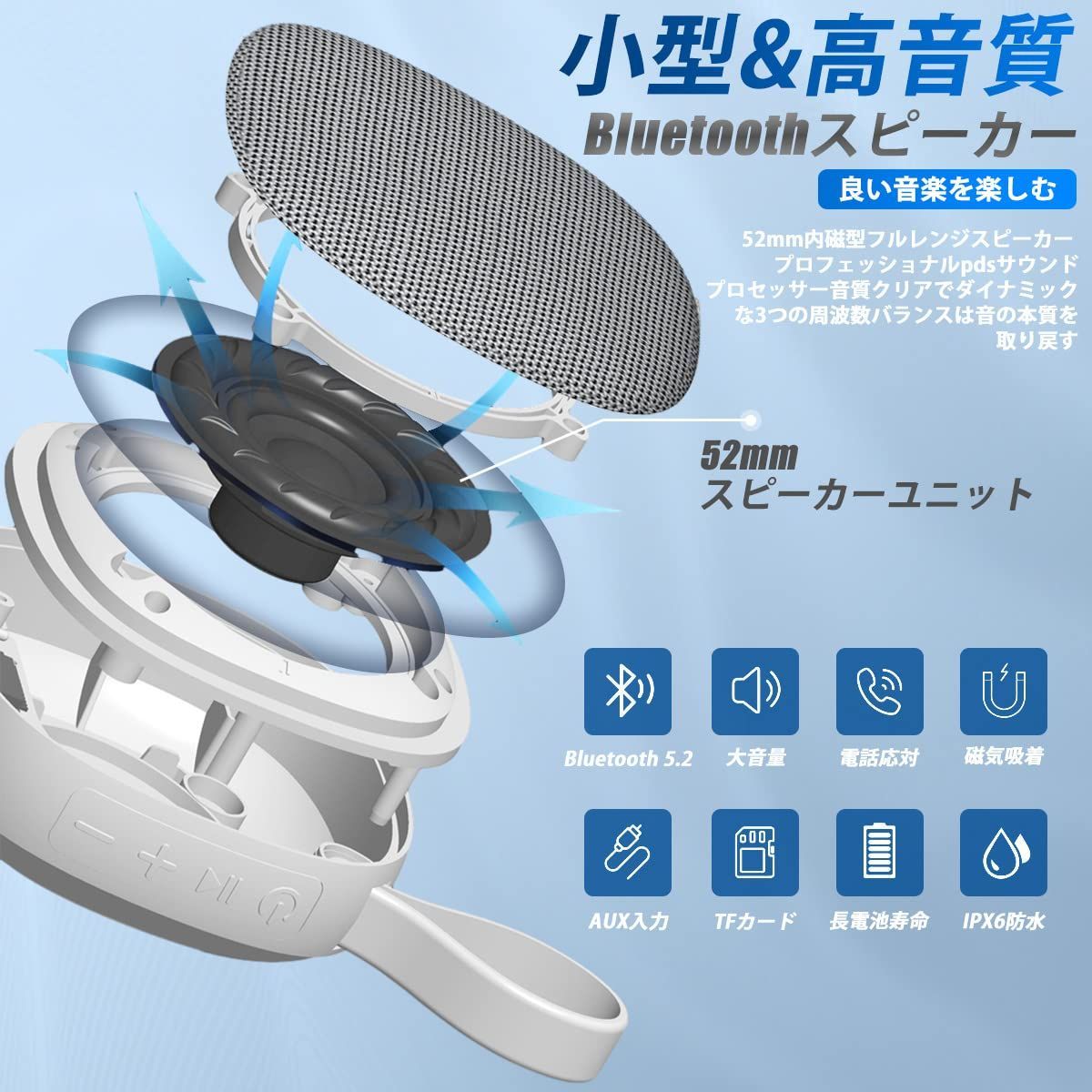 2023新設計&大音量Uandear Bluetoothスピーカー IPX67防水