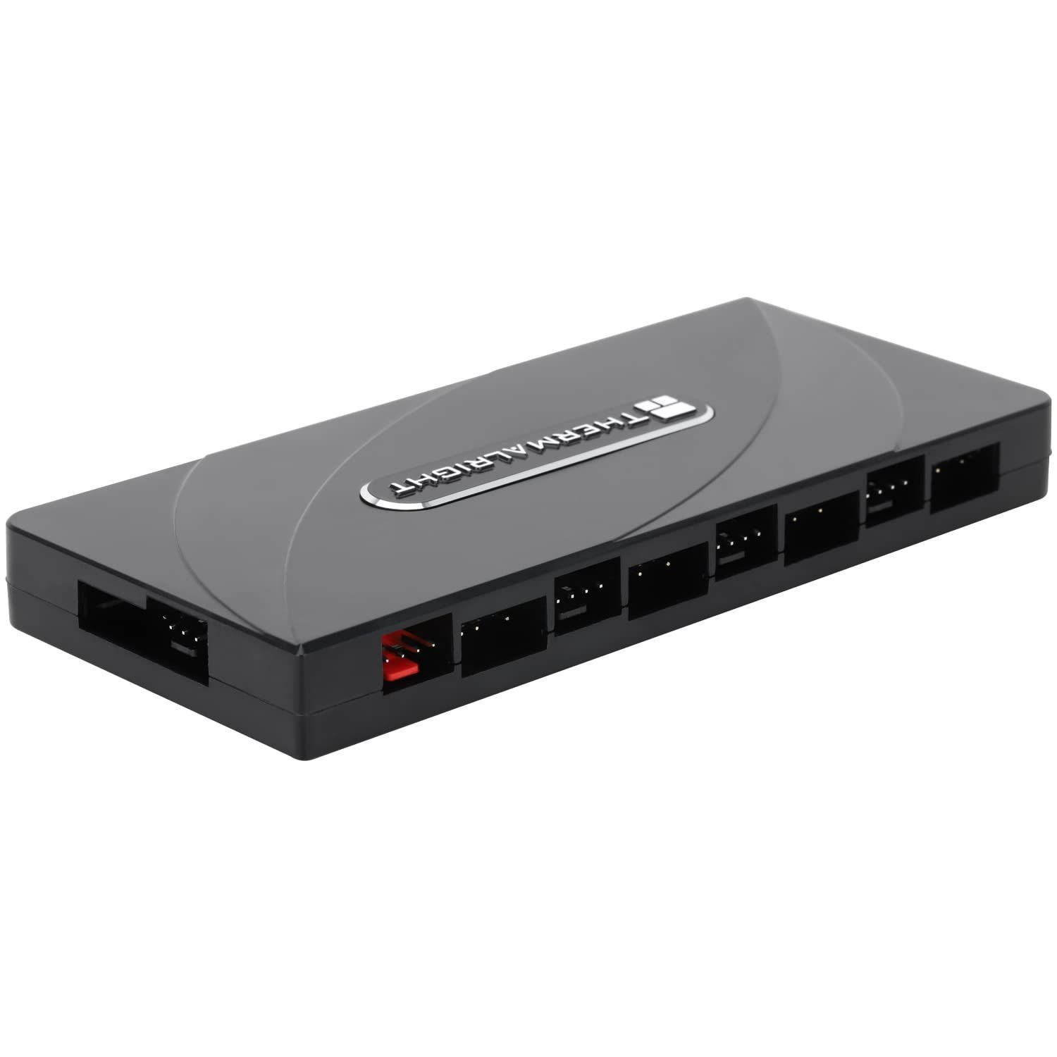 【在庫処分】Thermalright FAN and ARGB HUB×8 ARGB/PWMハブコントローラはSATA電源を使用し、ハブは8組のファン、8ポートPC PWMファンとARGBファンコントローラ、PWMファン/ARGB照明ハブをサポートしてい