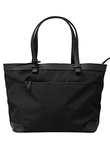 [シップス] バッグ シュリンクレザー × ファブリック コンビ トートバッグ メンズ 118433436 Black1