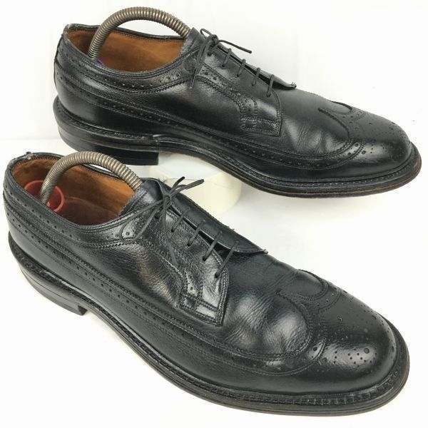 試着交換OK！ジョンストン＆マーフィー/アリストクラフト　Vintage 　ロングウイングチップ〈黒/BLACK/ブラック〉size11D/B：28.5-29.5程度/メンズ//men's 菅NO.WZF-164 試着交換OK！ジョンストン＆マーフィー/アリストクラフト Vintage