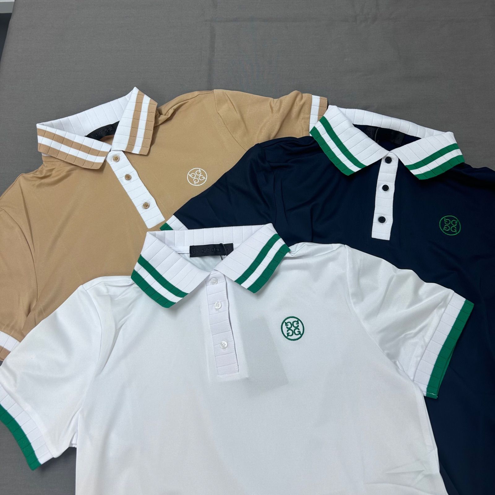 G/FORE ポロシャツ 半袖 ゴルフウェア ジップ式 ホワイト ワンポイント