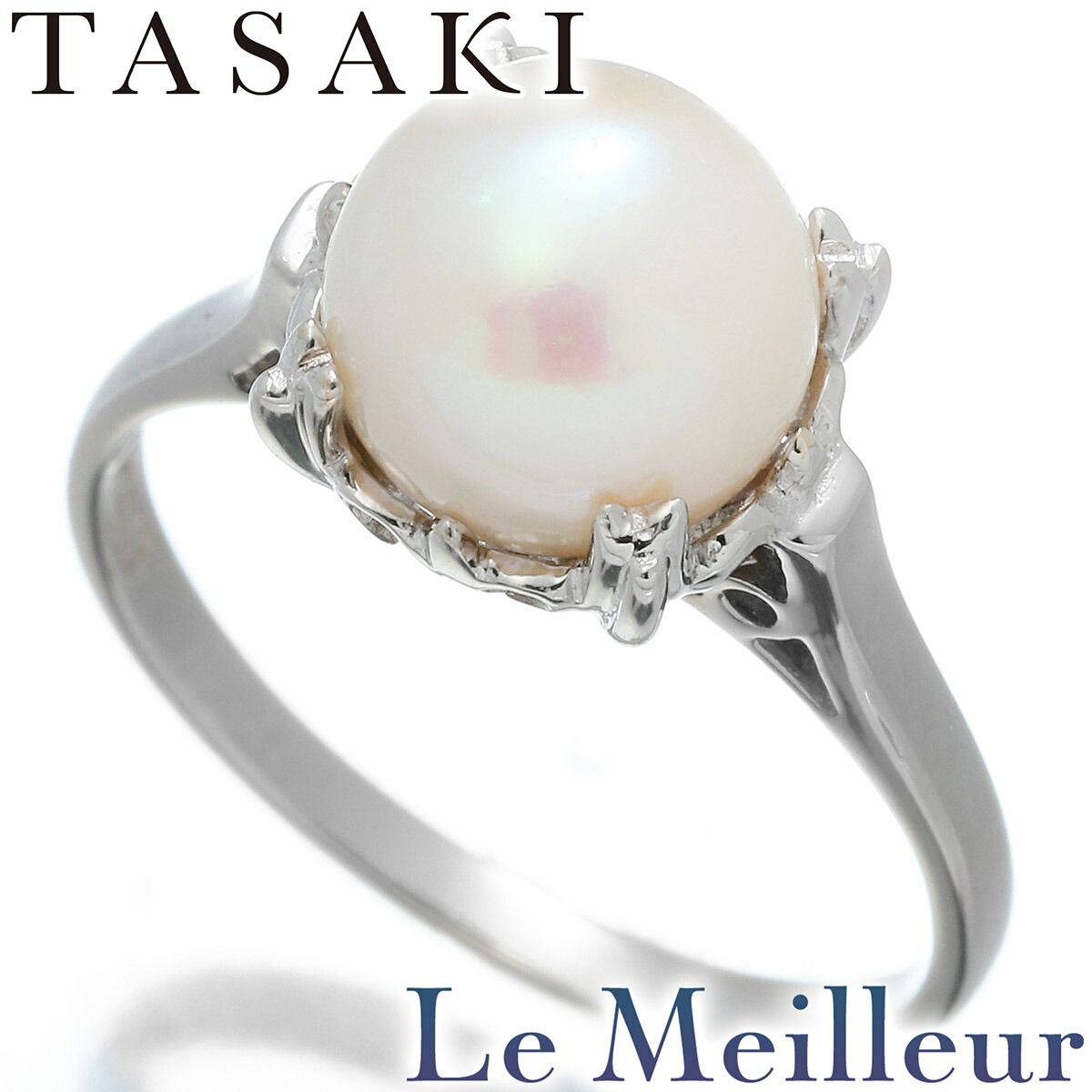 タサキ TASAKI パールリング 指輪 アコヤ真珠 7.6mm ホワイトゴールド 