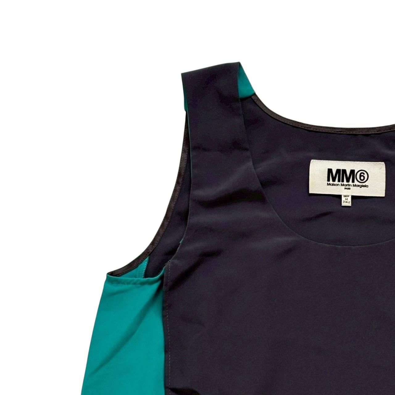 Maison Martin Margiela マルタンマルジェラ　ノースリーブ MM6 マルタン マルジェラ ノースリーブトップス 紺 水色系 薄手