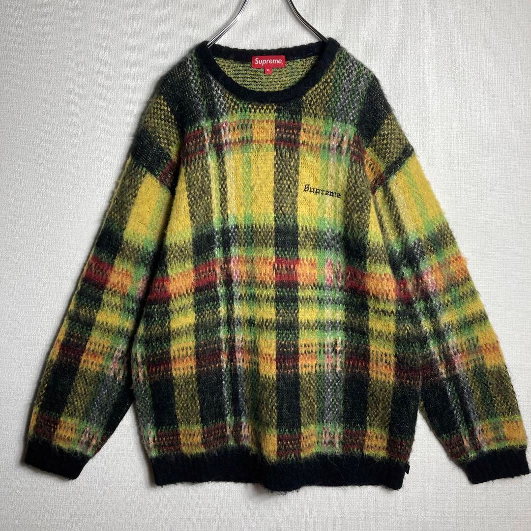 美品】シュプリーム ニット 刺繍ロゴ 総柄 希少XLサイズ-大評判