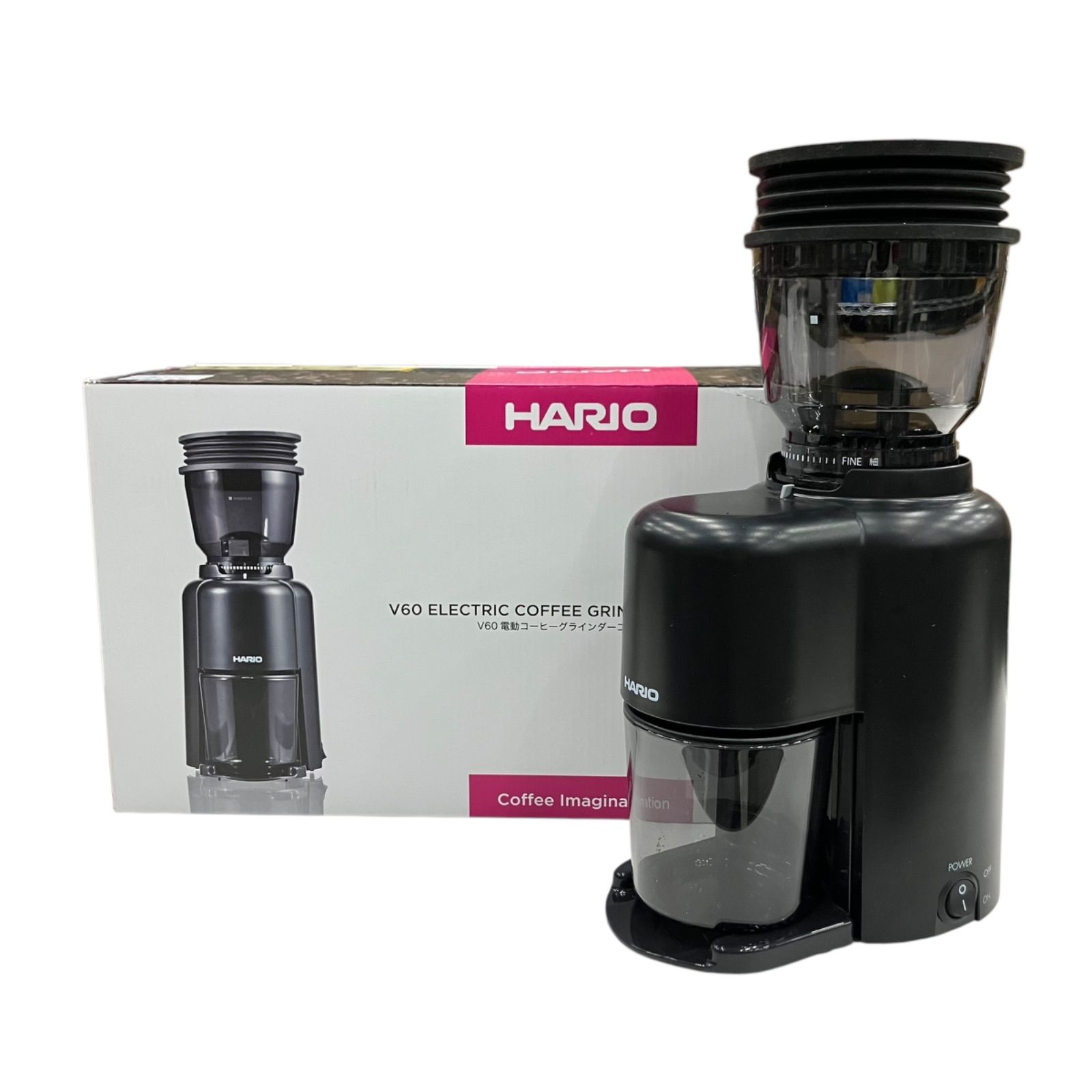 HARIO ハリオ EVCN-8-B ブラック 電動コーヒグラインダー コンパクトN V60 HARIO ハリオ EVCN-8-B ブラック 電動コーヒグラインダー コンパクトN V60