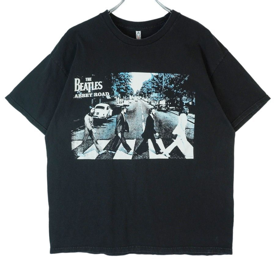 ビートルズTHE BEATLESアルスタイルAlstyleバンドTシャツバンTアーティストTアビィロードABBEYROAD黒ブラックジャケ写プリントフォトプリントvintageヴィンテージ40210