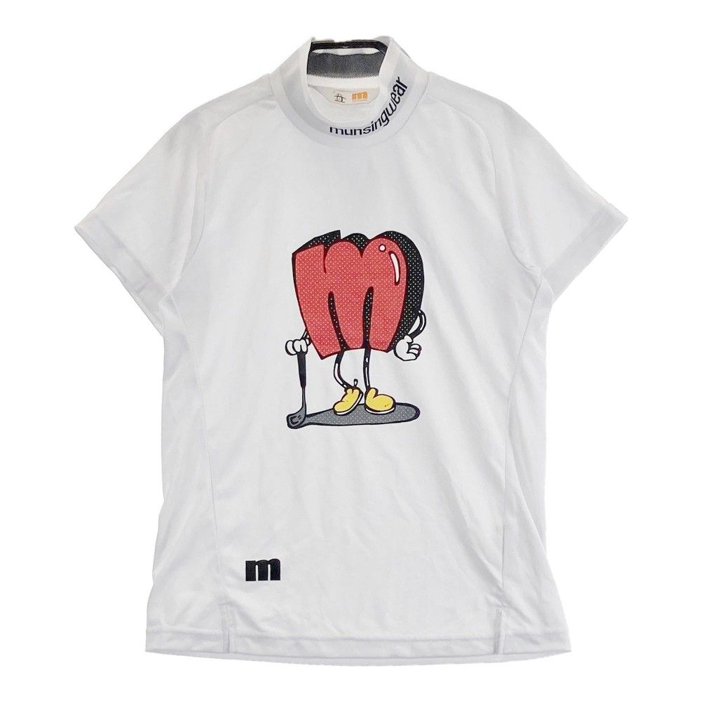 MUNSING WEARマンシングウェア  ハイネック半袖Tシャツ  M メンズ MUNSING WEAR マンシングウェア ハイネック 半袖Tシャツ ボーダー柄