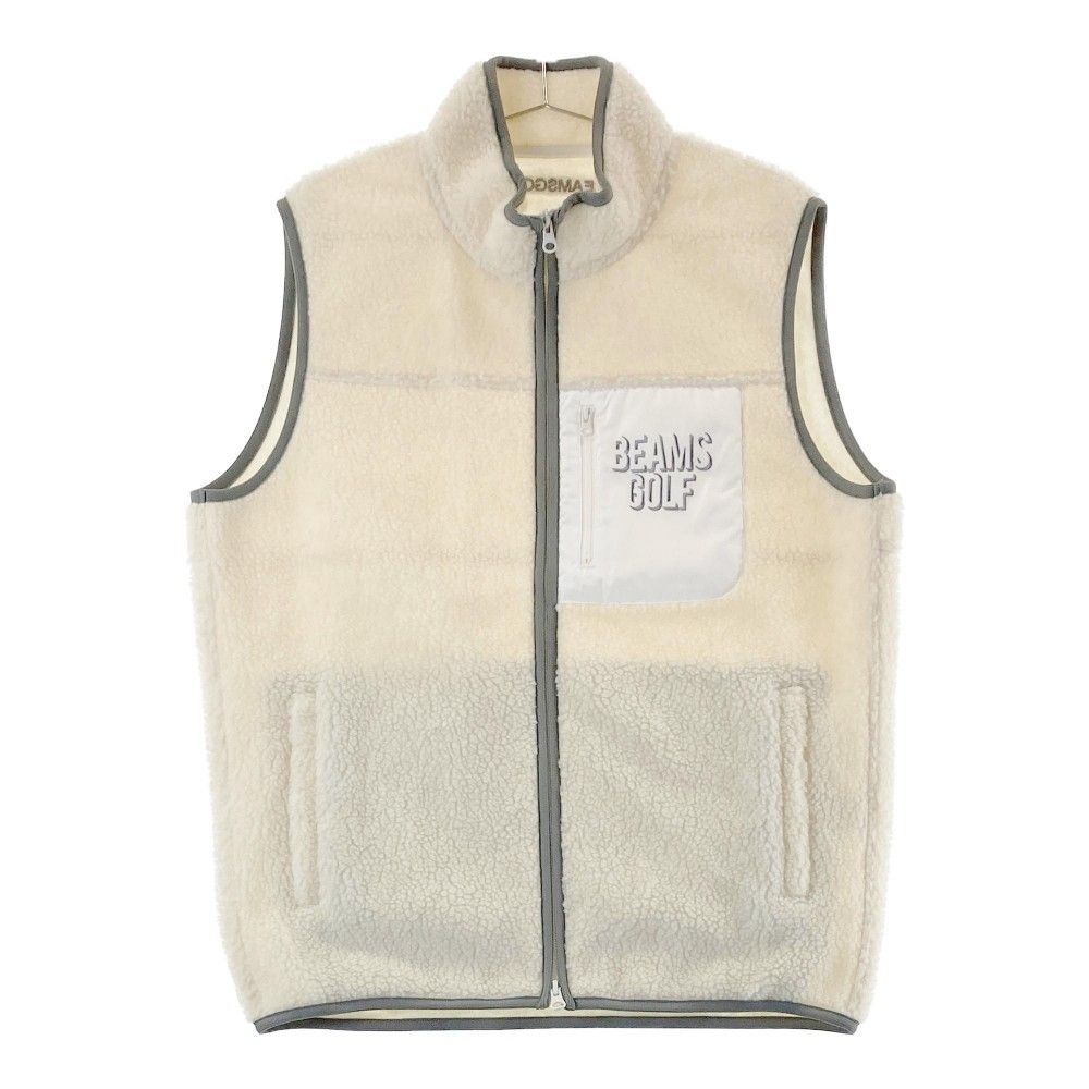 BEAMS GOLF メンズベスト L ホワイト ビームスゴルフ】ゴルフウェア ベスト ロゴ 白 Lサイズ ビームスゴルフ